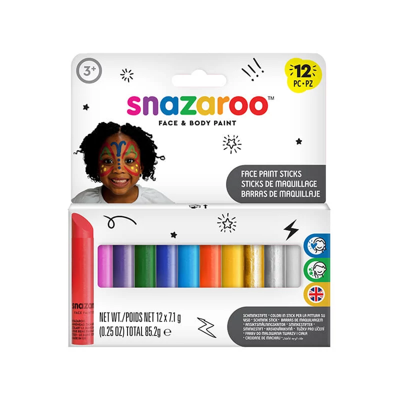 Sada pasteliek na tvár Snazaroo - 12 farieb