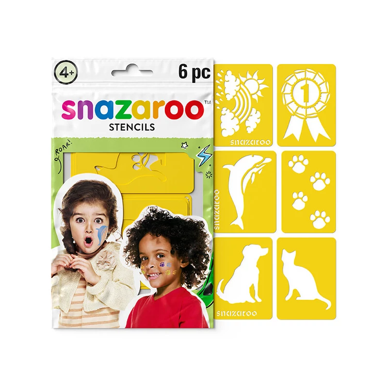 Šablóna na maľovanie na tvár Snazaroo, 6 vzorov - Rainbow, unisex