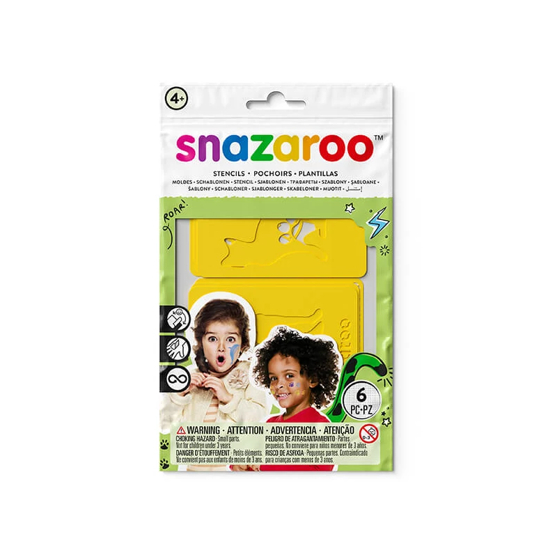 Šablóna na maľovanie na tvár Snazaroo, 6 vzorov - Rainbow, unisex
