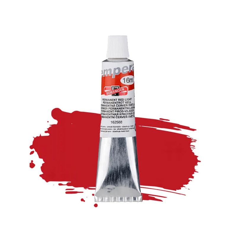Temperová farba KOH-I-NOOR, 16 ml - permanentná svetločervená