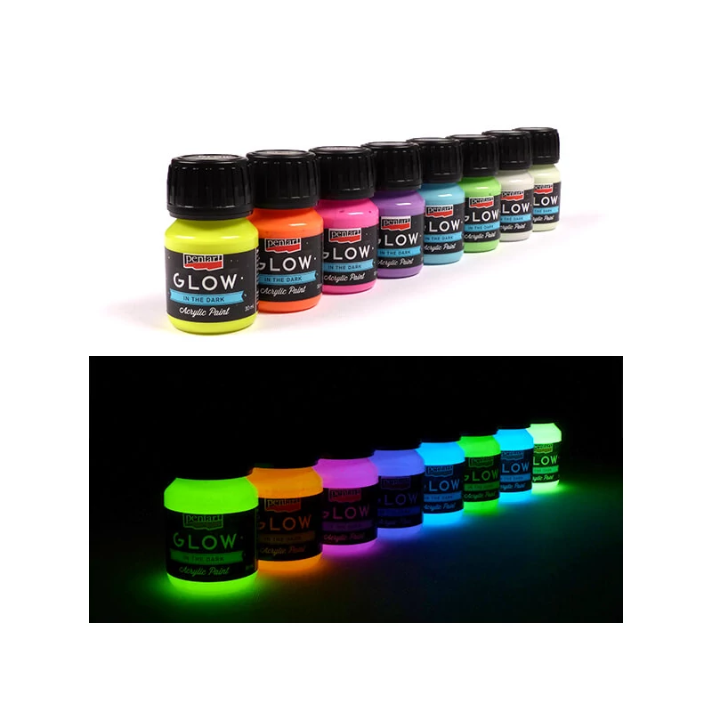 Akrylová farba svietiaca v tme Pentart Glow, 30 ml - oranžová
