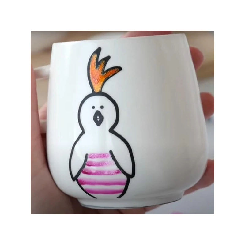 Sklenený a porcelánový popisovač v sade, Kreul Glitter