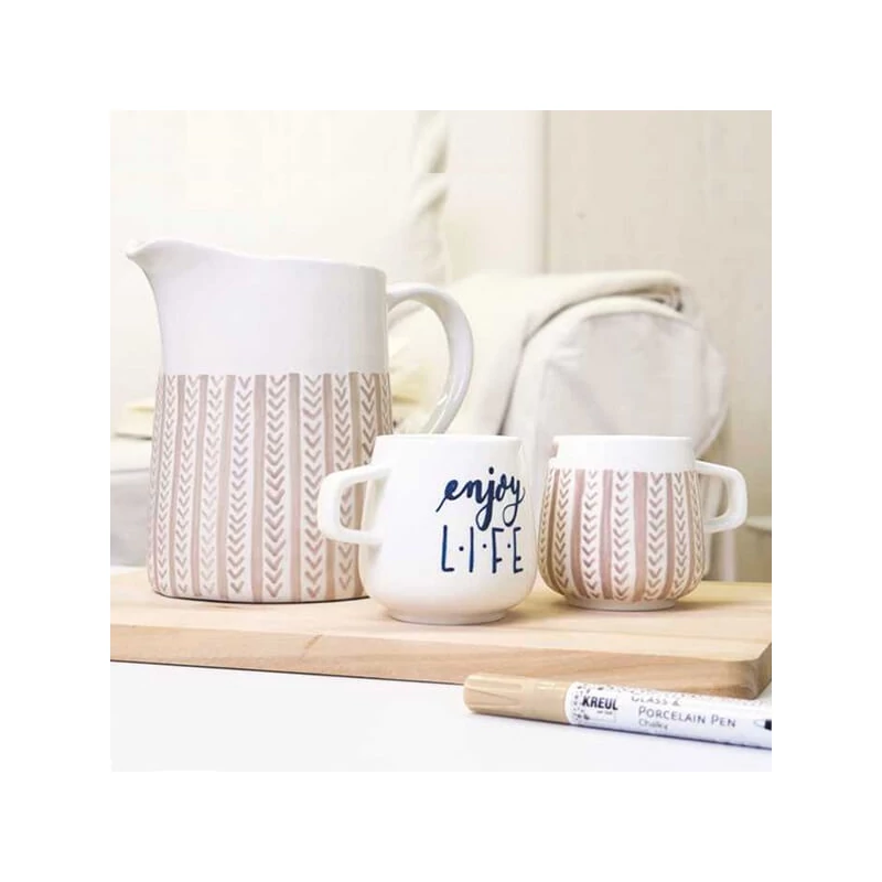 Sklenený a porcelánový popisovač v sade, Kreul Chalky