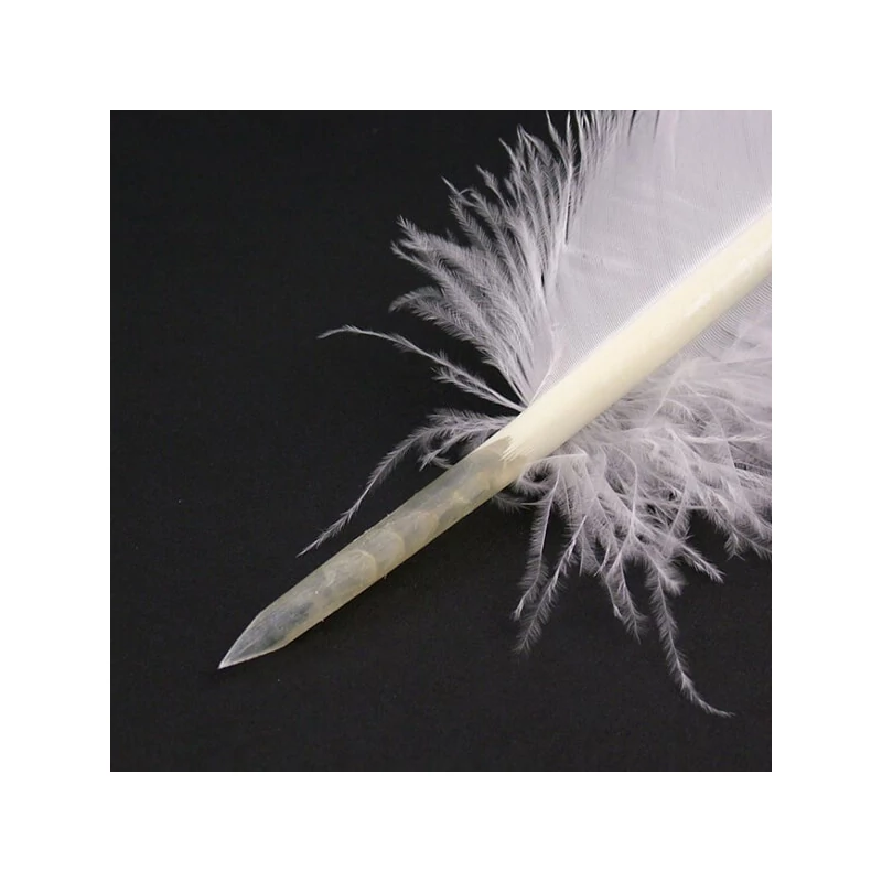 J. Herbin, husacie pero pre atrament, 21 cm - biele