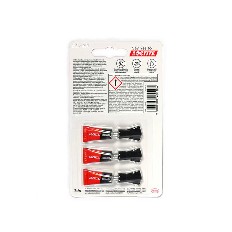 Loctite, sekundové lepidlo Super Bond Power Gel Mini Trio, 3x1 g