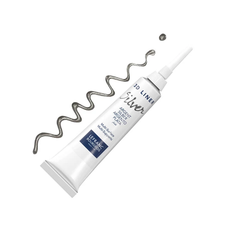 Kontúrovacia farba 3D Liner, nevypaľovacia, 20 ml - strieborná