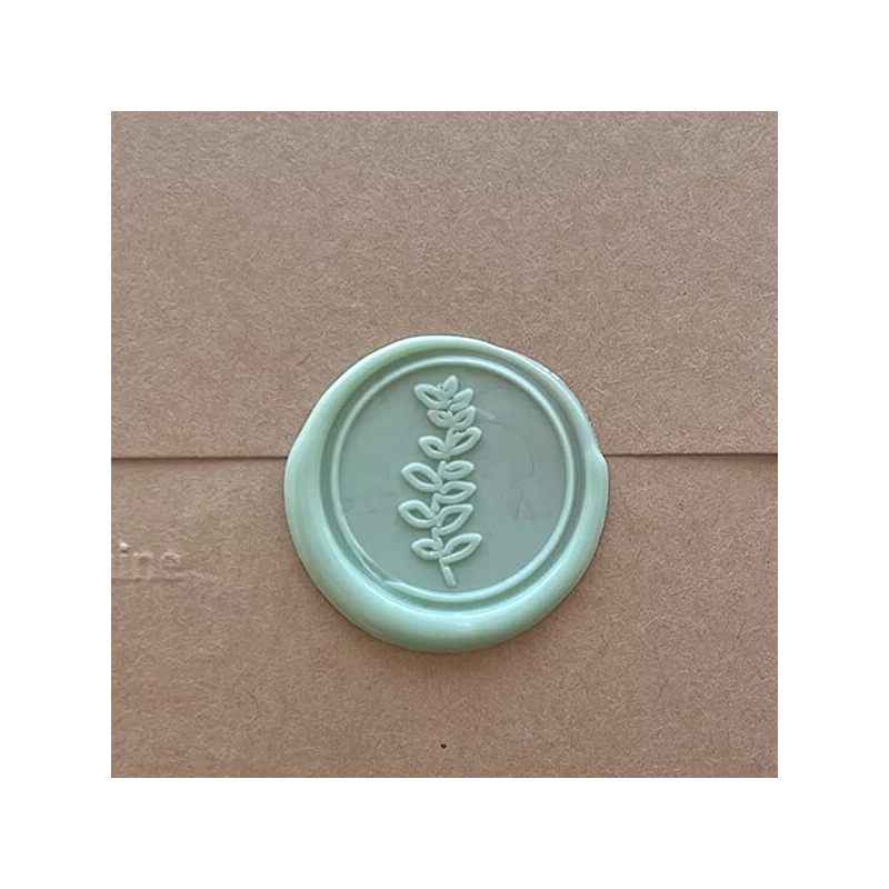 Vosková pečatiaca hlavica, J. Herbin, 24 mm, mosadz - eukalyptus