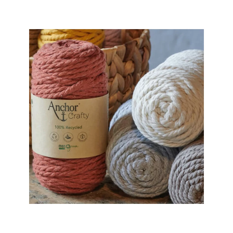 Macramé priadza, Anchor Crafty, česateľná, 5 mm - prírodná
