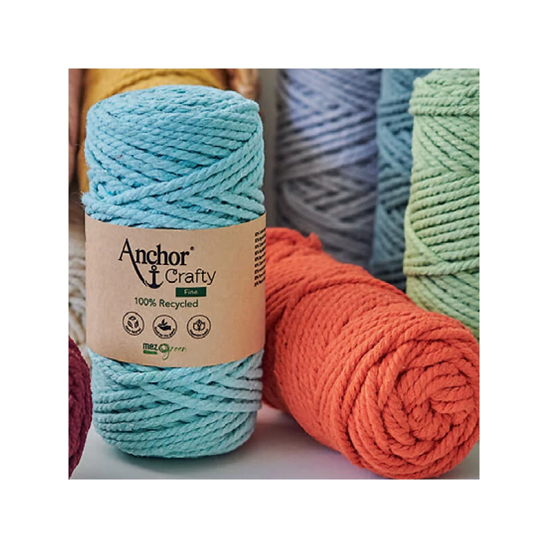 Macramé priadza, Anchor Crafty Fine, česateľná, 3 mm - drevené uhlie