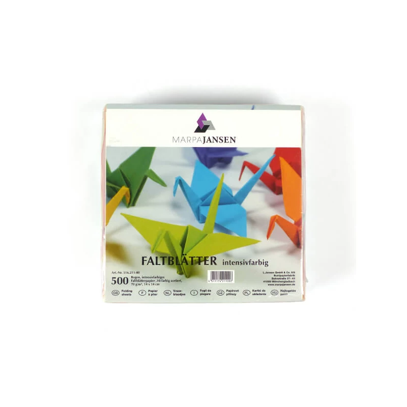 Papier na origami, farebný - 70 g, 500 listov, 14x14 cm