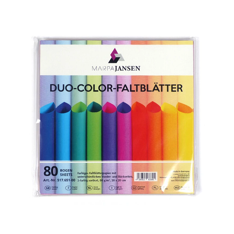 Papier na origami, Duo-Color - 80 g, 80 ks, 20x20 cm