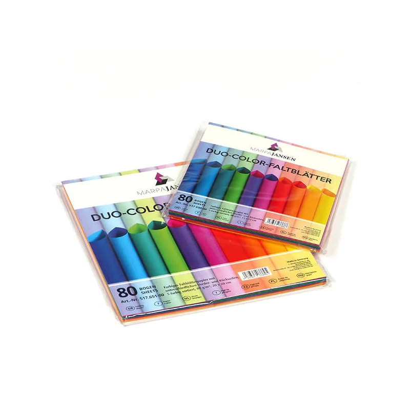 Papier na origami, Duo-Color - 80 g, 80 ks, 20x20 cm