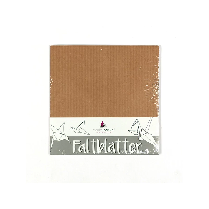 Papier na origami, kraft papier - 80 g, 32 listov, 15x15 cm - hnedý
