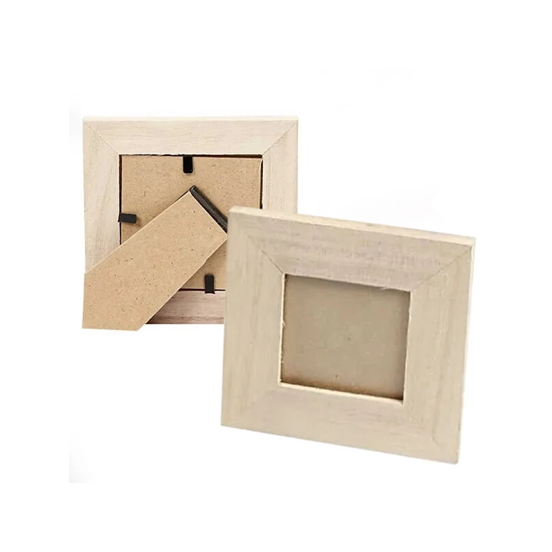 Drevený rám na obraz so sklom - mini, štvorcový, 10x10 cm (5,5x5,5 cm)