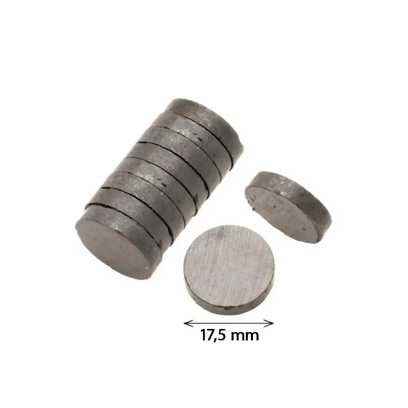 Okrúhly magnet - 17,5 mm, 10 ks