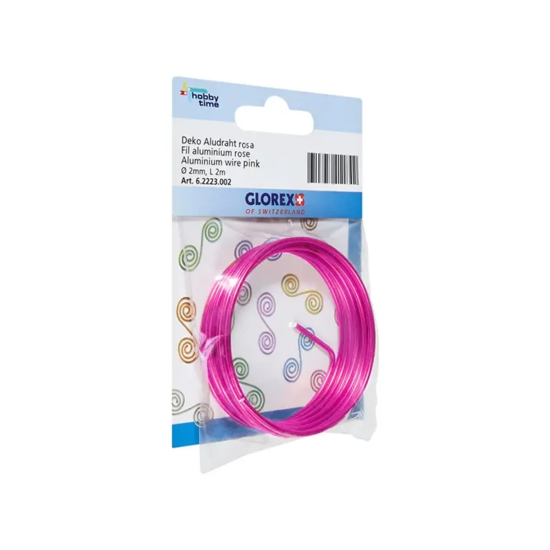 Hliníkový drôt, 2 mm, 2 m - pink