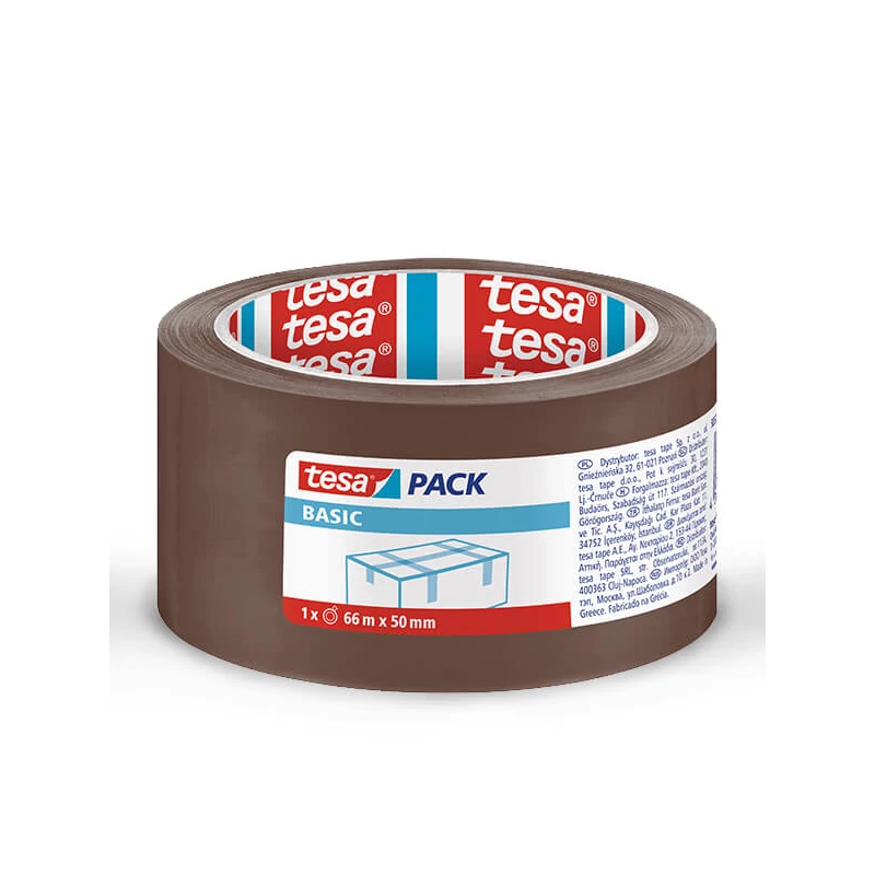 Baliaca páska  ICO, Tesa Basic 58571, hnedá, 50 mm x 66 m