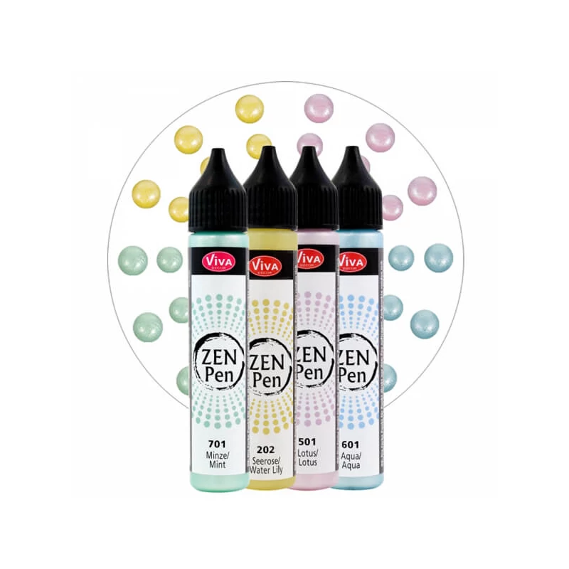 Sada bodkovacích pier Zen Pen, 4x28 ml - Ľahkosť