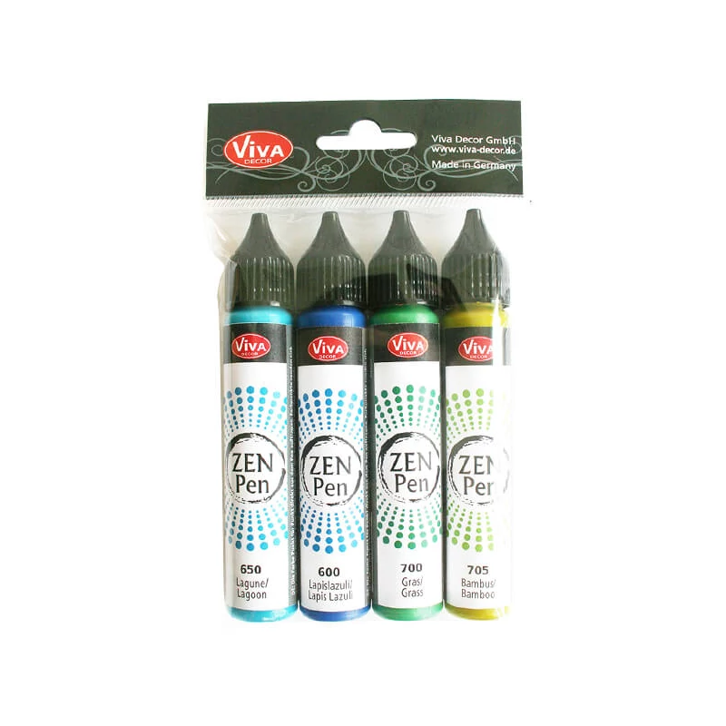 Sada bodkovacích pier Zen Pen, 4x28 ml - Sila prírody