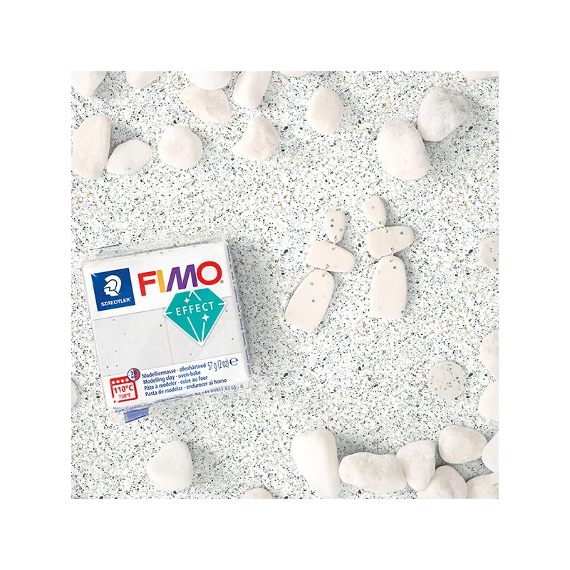 Modelovacia hmota do rúry FIMO Effect, 57 g - biela žula s kamenným efektom (8010-003)