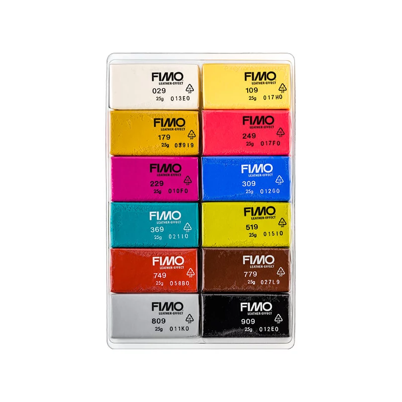 Sada modelovacej hmoty do rúry FIMO Effect Colour Pack Leather, 12x25 g