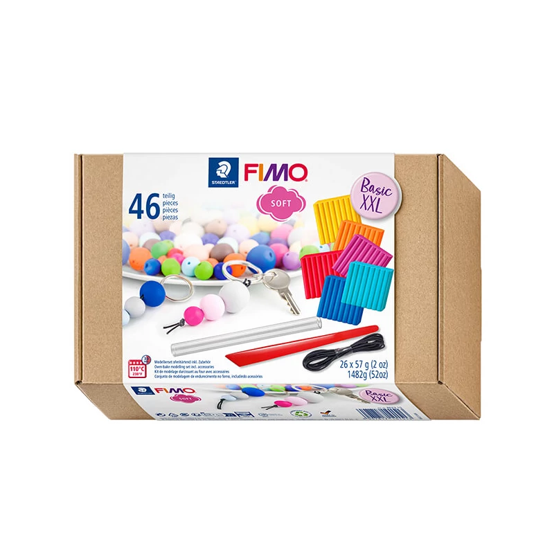 Sada modelovacej hmoty do rúry FIMO Soft Basic XXL Set, 26x57 g s doplnkami