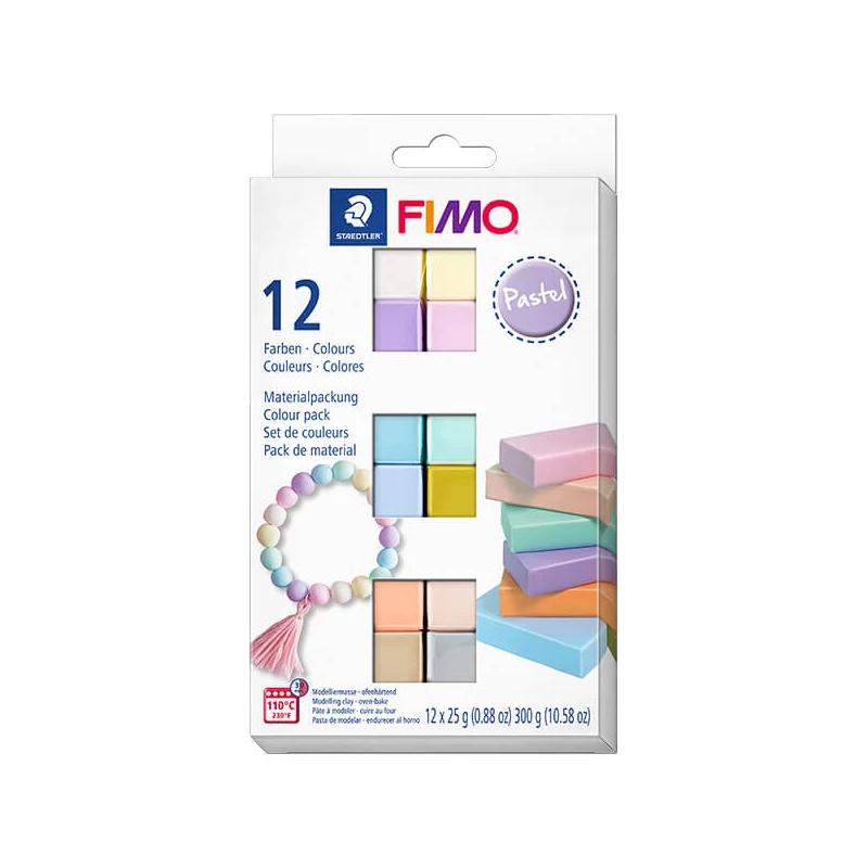 Sada modelovacej hmoty do rúry FIMO Soft Colour Pack, 12x25 g - Pastel Colours