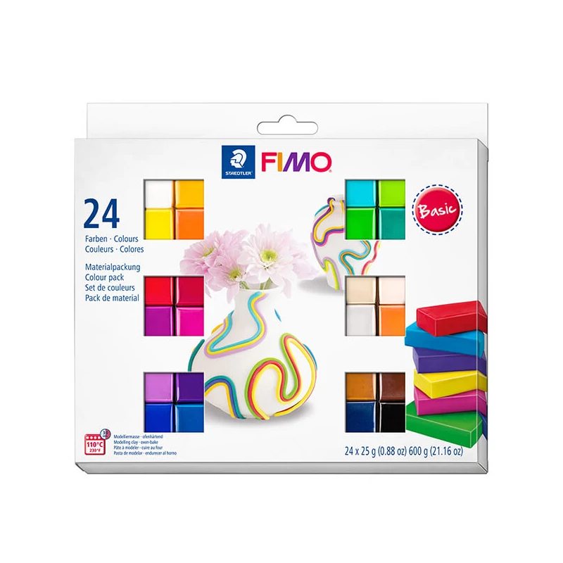 Sada modelovacej hmoty do rúry FIMO Soft Colour Pack, 24x25 g - Basic Colours