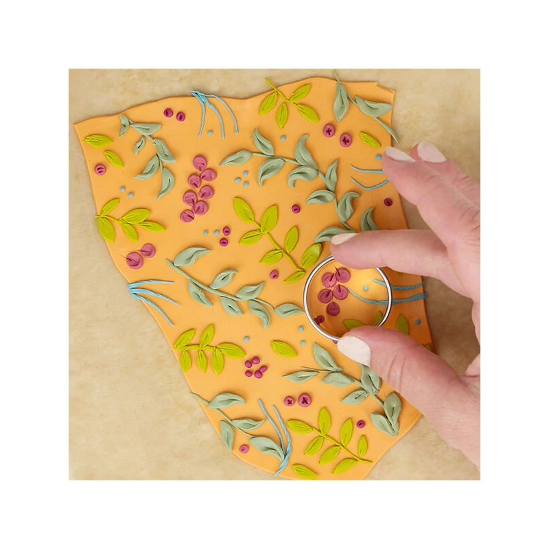 Sada modelovacej hmoty do rúry Fimo Soft, 4x25 g - listový dizajn, Slab Design
