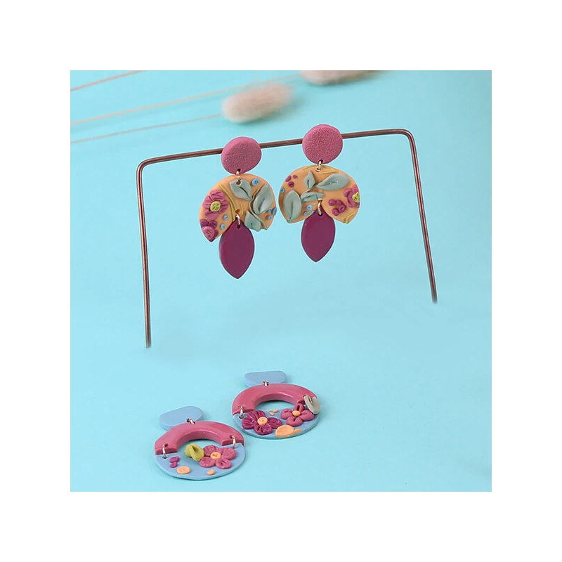 Sada modelovacej hmoty do rúry Fimo Soft, 4x25 g - listový dizajn, Slab Design
