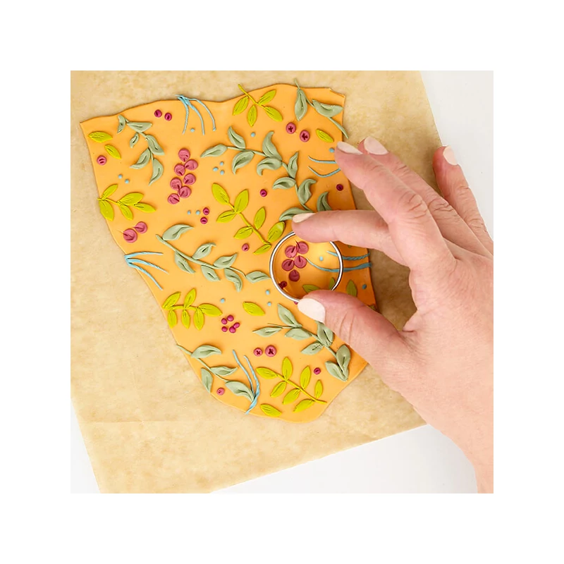 Sada modelovacej hmoty do rúry Fimo Soft, 4x25 g - listový dizajn, Slab Design