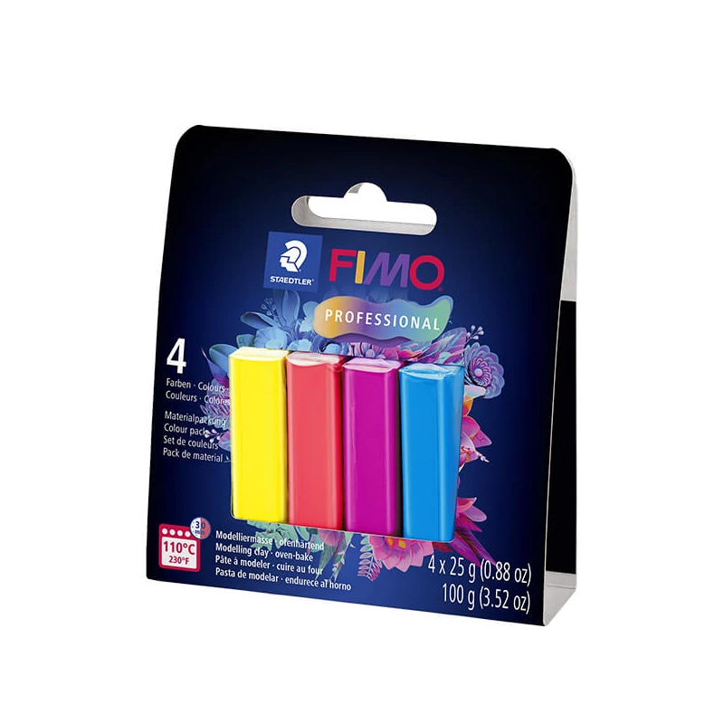 Sada modelovacích hmôt do rúry FIMO Professional Colour Pack, 4x25 g - True Colours