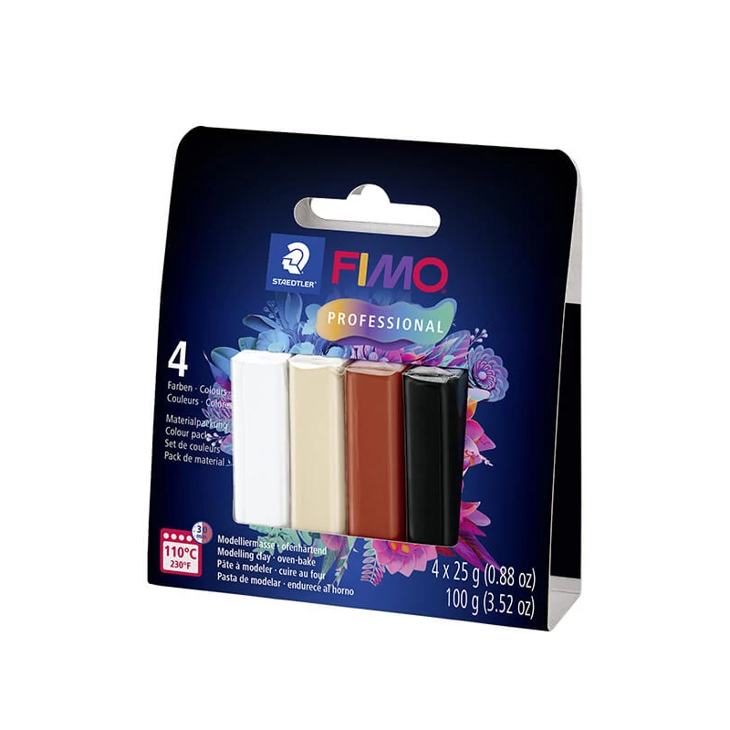 Sada modelovacích hmôt do rúry FIMO Professional Colour Pack, 4x25 g - Natural Colours