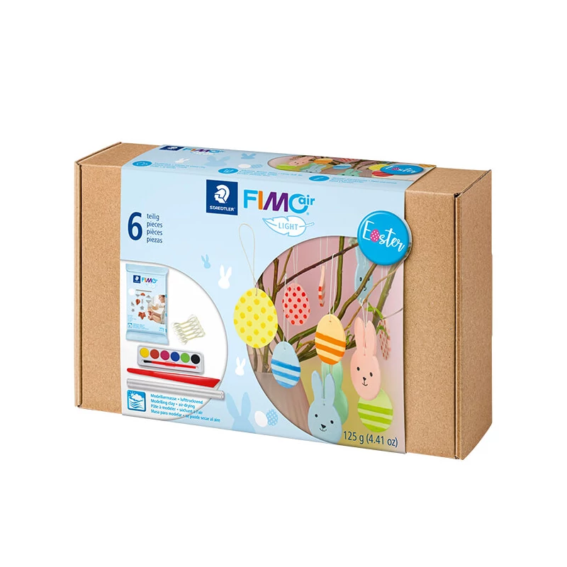 FIMO Air Light Easter Set, sada veľkonočných modelovacích hmôt, 125 g s doplnkami