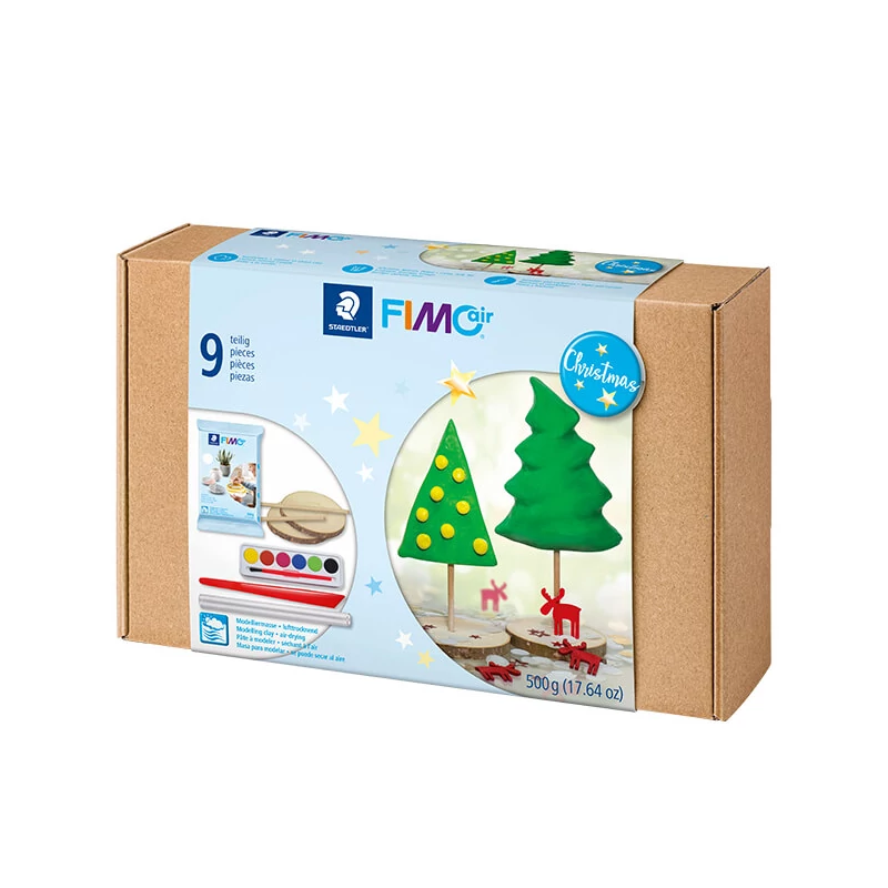 FIMO Air Basic Christmas Set, sada vianočných modelovacích hmôt, 500 g s doplnkami