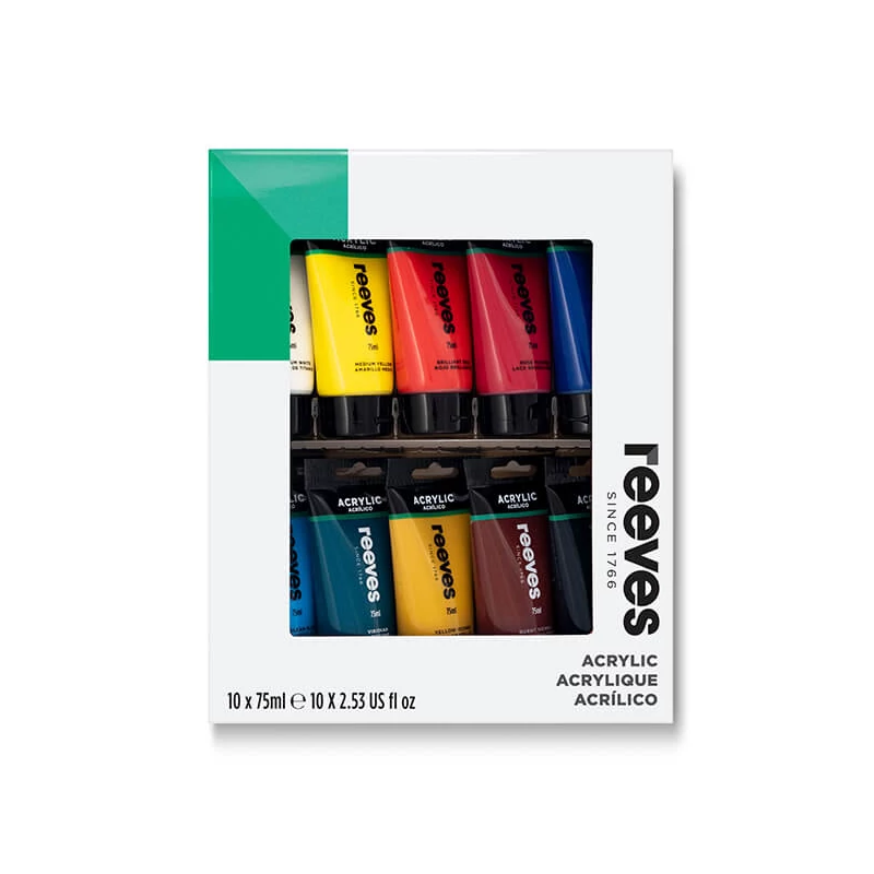 Sada akrylových farieb Reeves, 10x75 ml