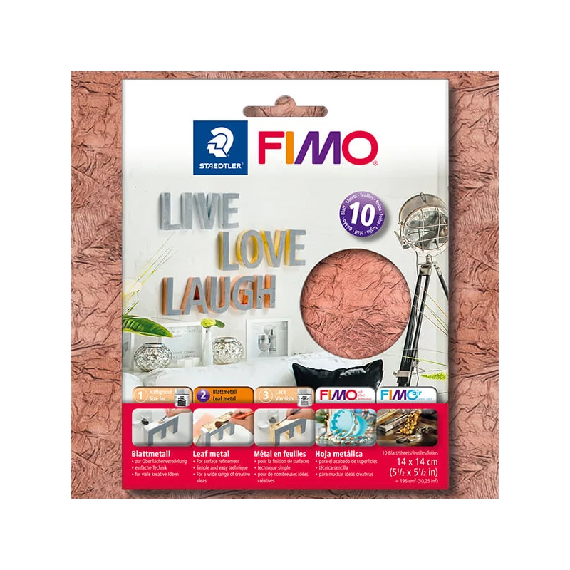 Dymová fólia FIMO, 14x14 cm - medená farba, 10 listov