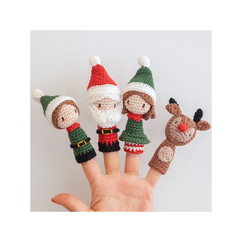 Háčkovacia sada, figúrka Anchor Creativa Amigurumi - Vianočné prstové bábky