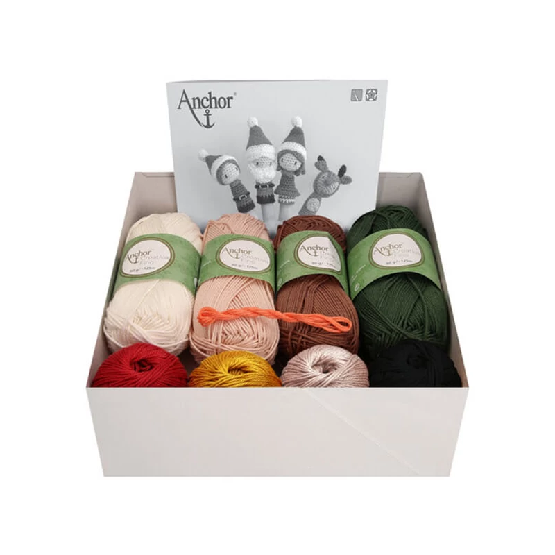 Háčkovacia sada, figúrka Anchor Creativa Amigurumi - Vianočné prstové bábky