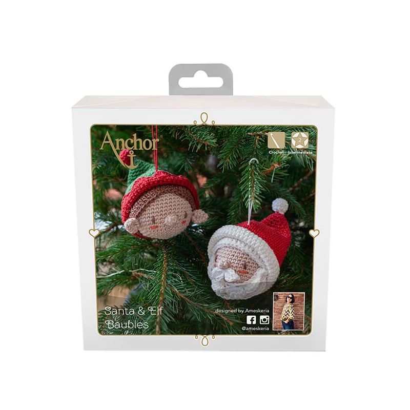 Háčkovacia sada, figúrka Anchor Creativa Amigurumi - Santa a jeho pom°Cník