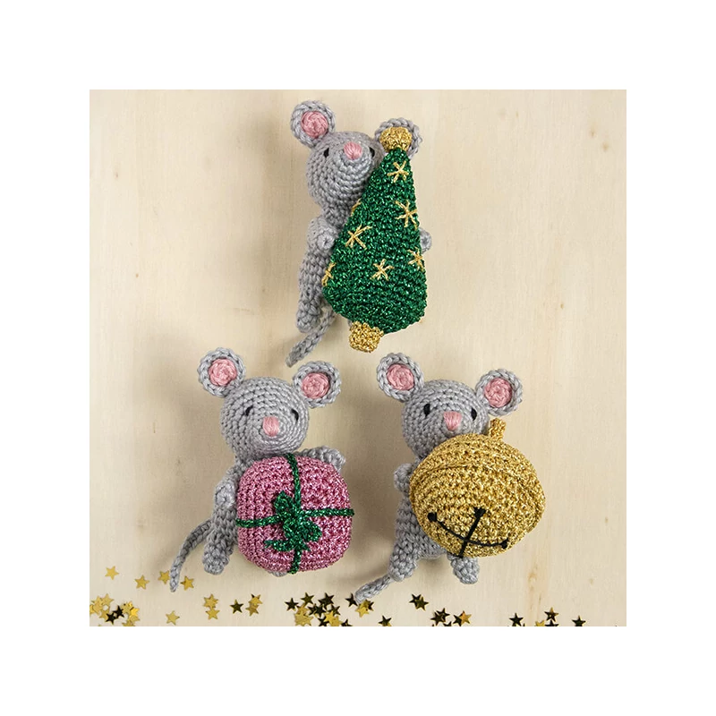 Háčkovacia sada, figúrka Anchor Creativa Amigurumi - Vianočné myšky