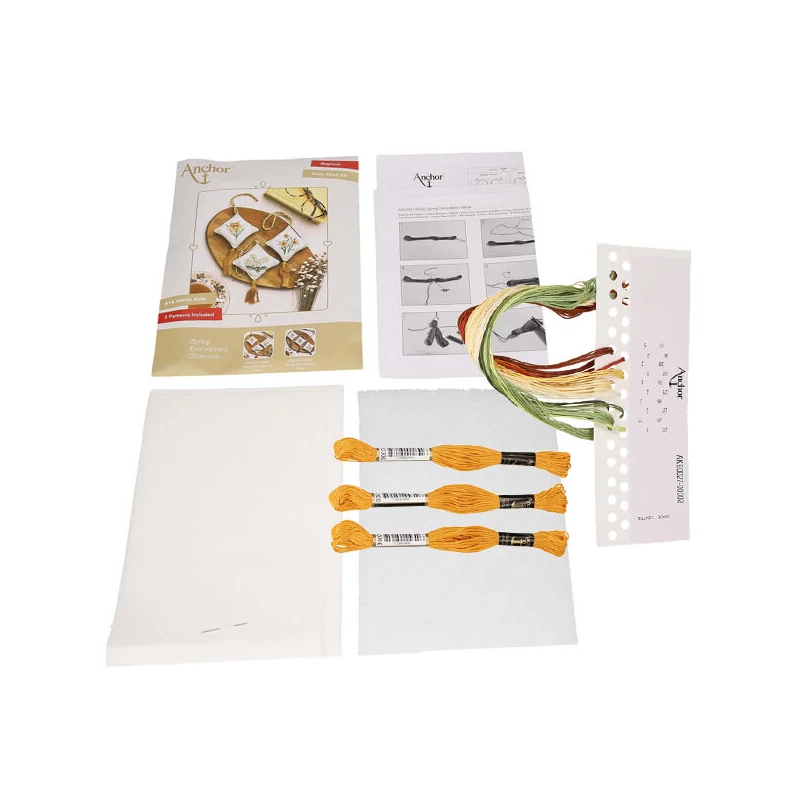 Sada na vyšívanie krížikom, Anchor Spring Decorations - Jarné kvety, žltá