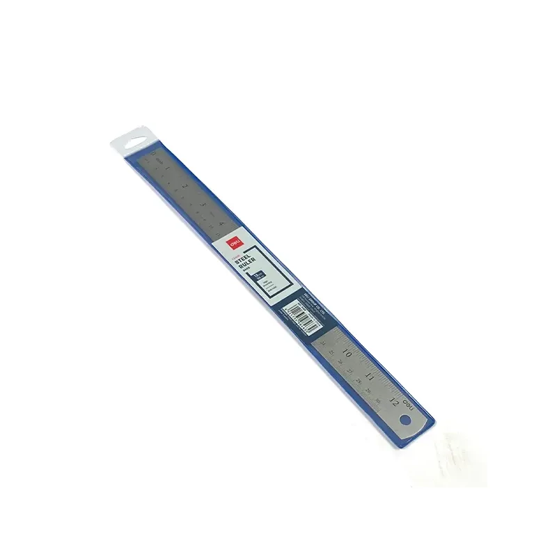 DELI oceľové pravítko - 30 cm, 12 inch