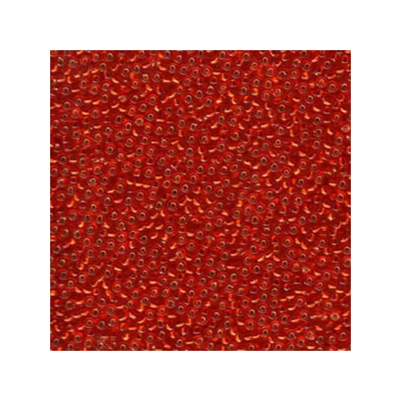 Miyuki japonské sklenené koráliky 11/0 - Silver Lined Flame Red