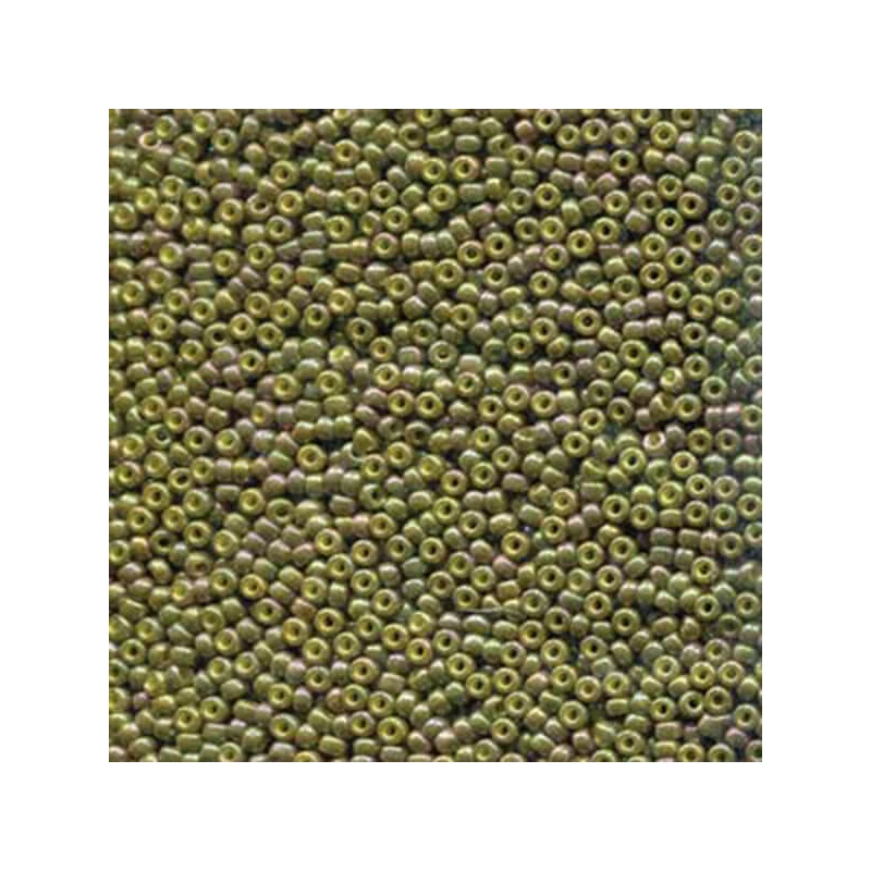 Miyuki japonské sklenené koráliky 11/0 - Opaque Golden Olive Luster