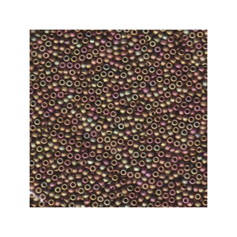 Miyuki japonské sklenené koráliky 11/0 - Matte Metallic Khaki Iris