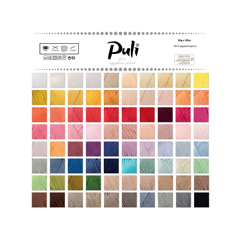 Bavlnená priadza Puli, 50 g - 2124