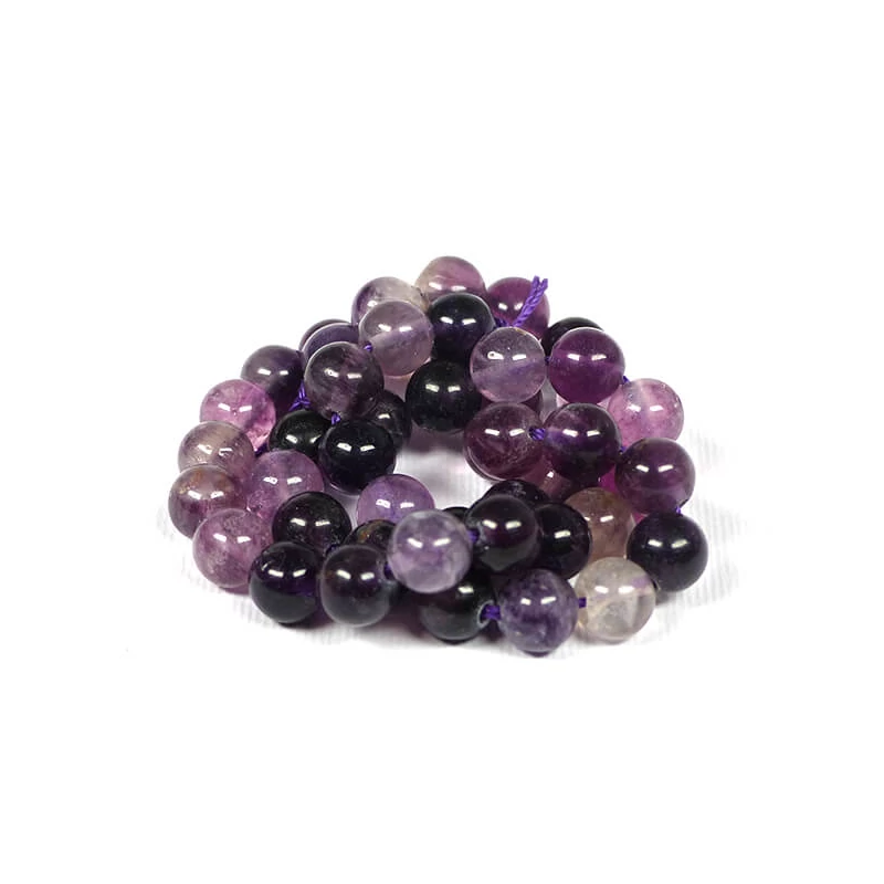 Minerálne koráliky - Fialový fluorit, 8 mm, 1 prameň