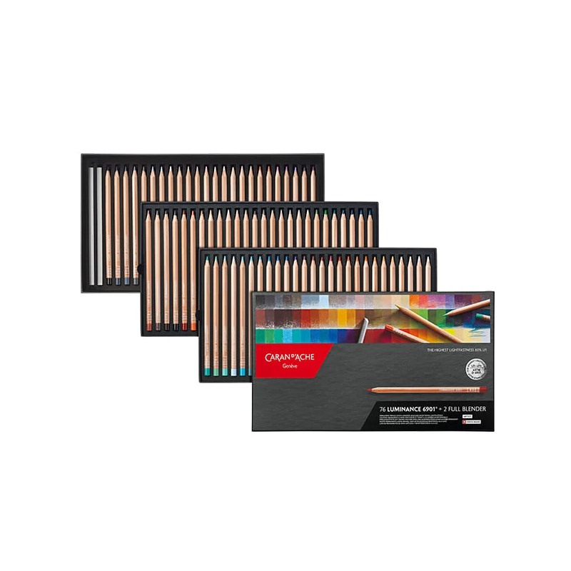Sada farebných ceruziek Caran d'Ache Luminance 6901 - 76 farieb, 78 ks + 2 ks Full Blender