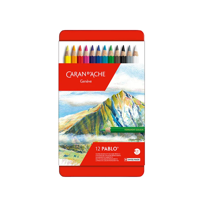 Sada farebných ceruziek Caran d'Ache Pablo - 12 ks